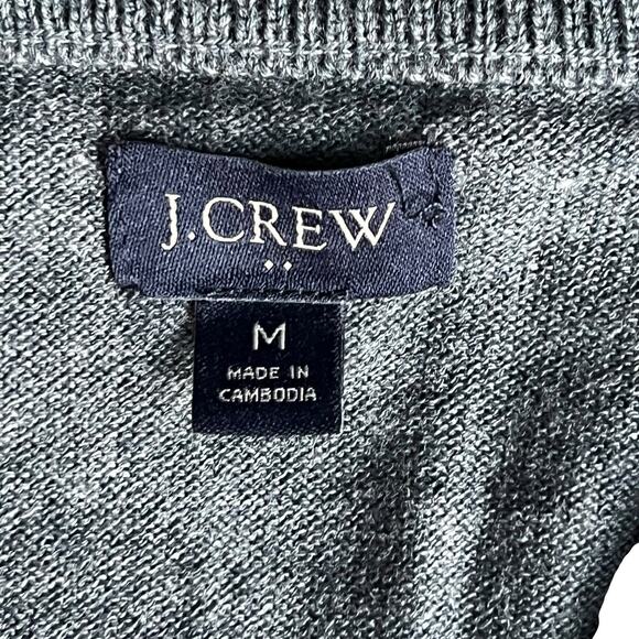 J Crew Mens Gray Merino Wool Blend 1/4 Zip Pullover Sweater Size Medium - Picture 9 of 9
